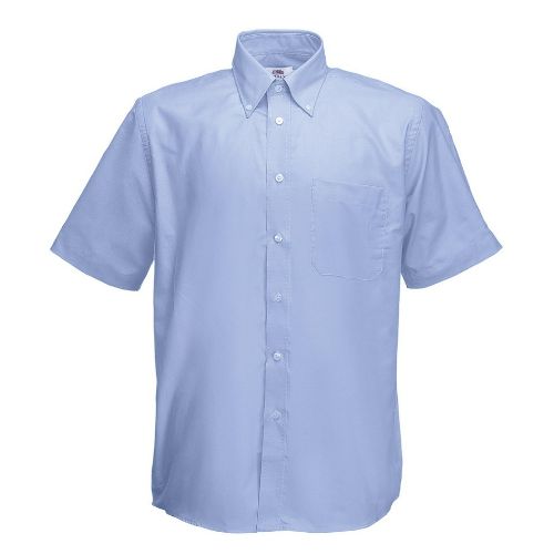 Fruit Of The Loom Oxford Short Sleeve Shirt Oxford Blue